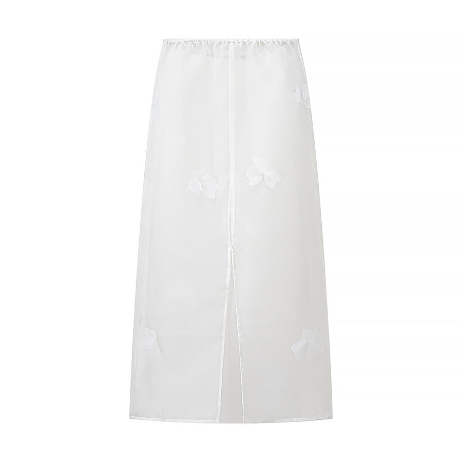 Women's Fashion Floral Mesh Skirt