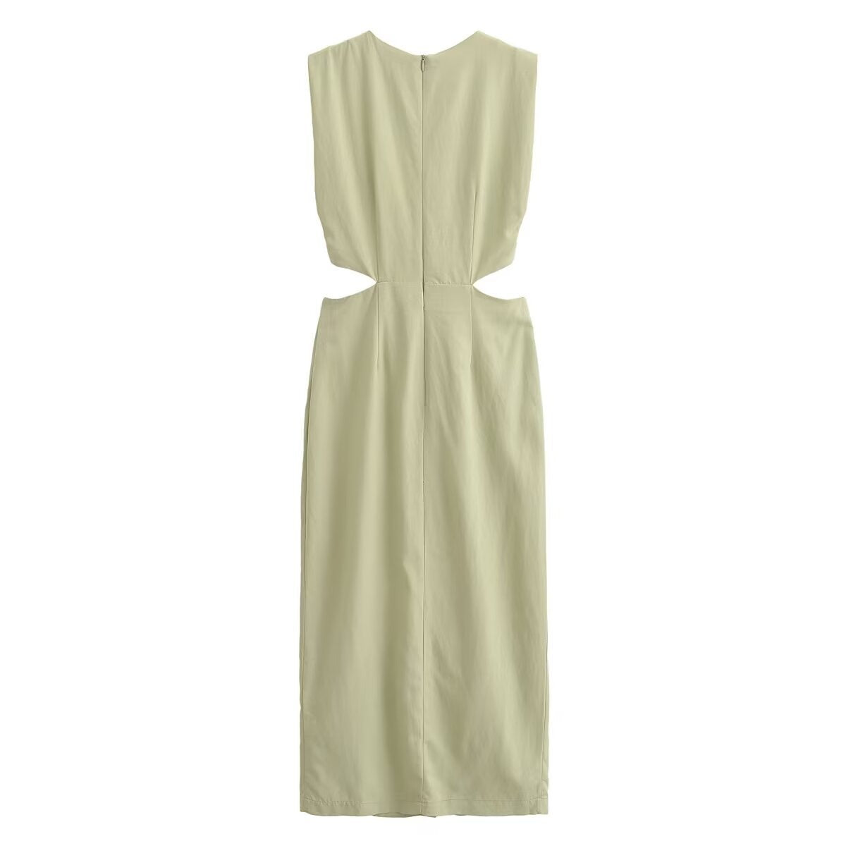 European and American fashion street fashion hollow design buckle dress