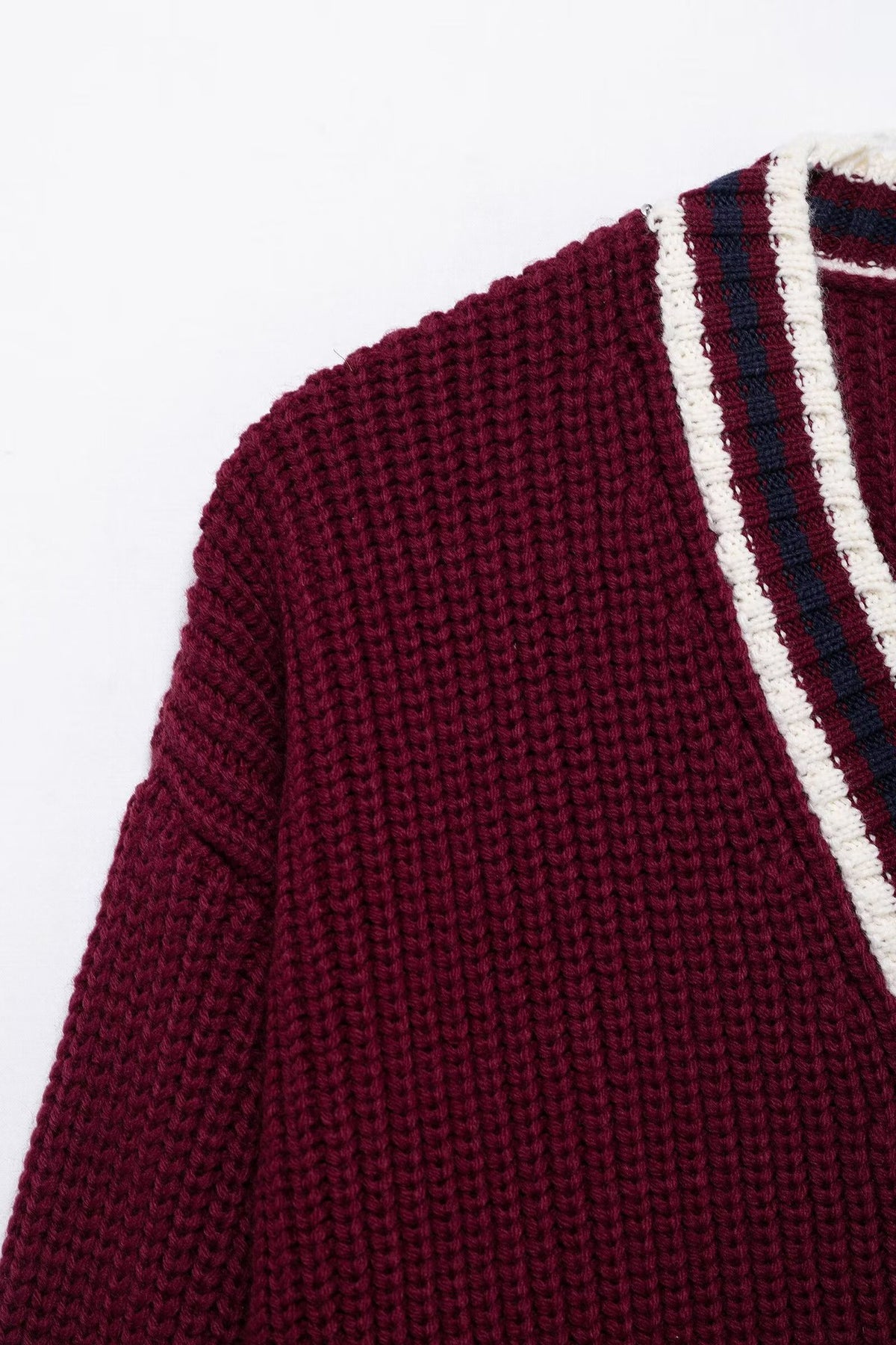 Fashion trimmed knit sweater jacket