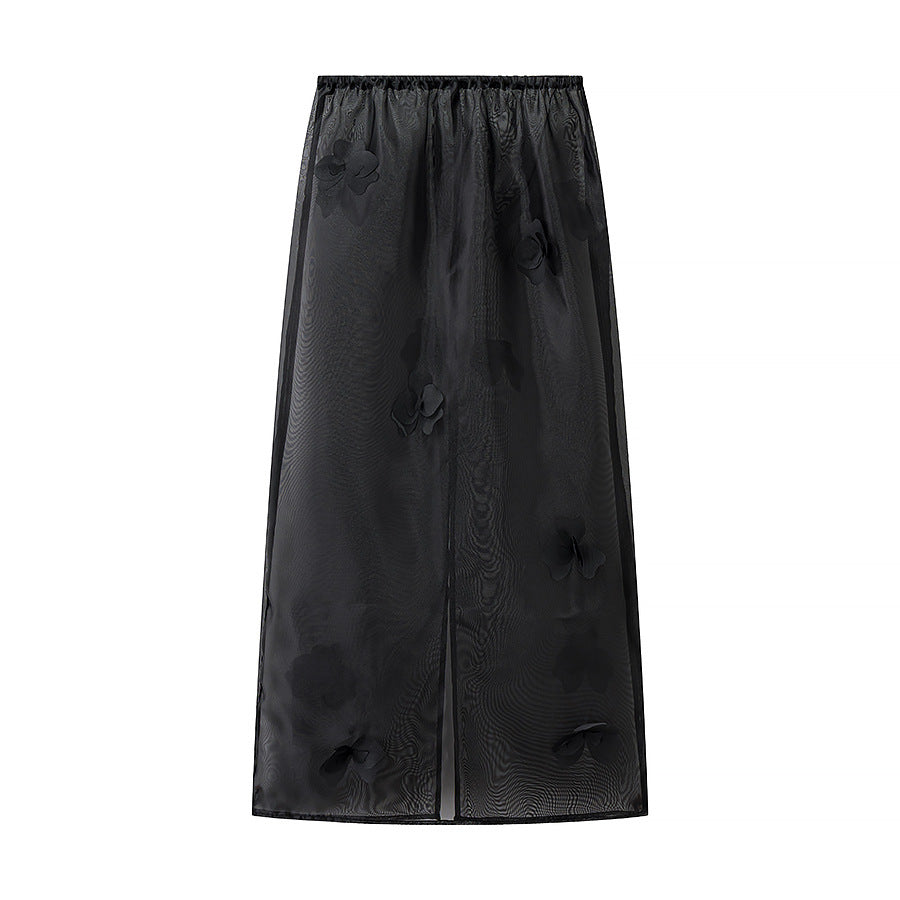 Women's Fashion Floral Mesh Skirt