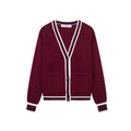 Fashion trimmed knit sweater jacket