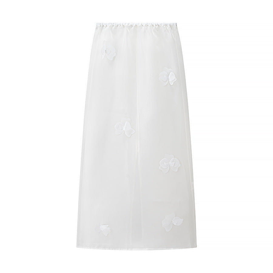 Women's Fashion Floral Mesh Skirt