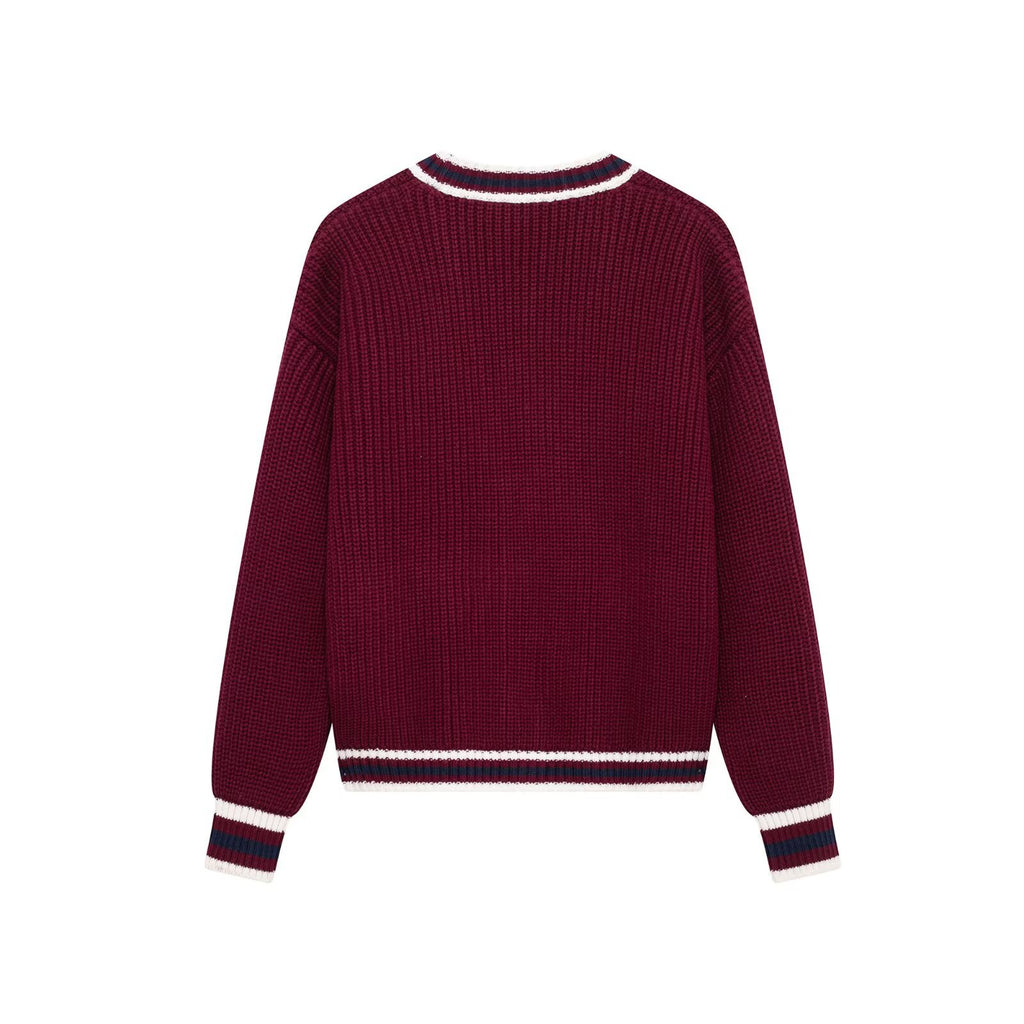 Fashion trimmed knit sweater jacket
