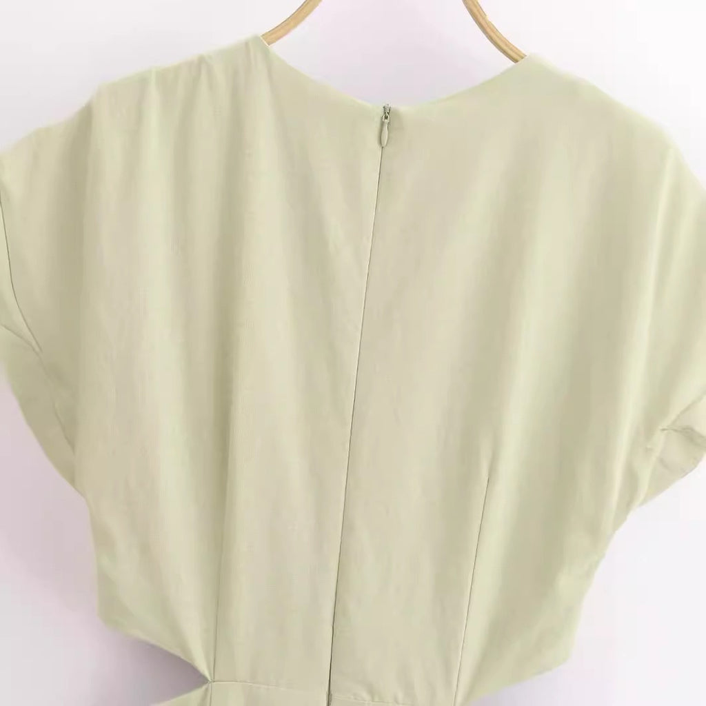 European and American fashion street fashion hollow design buckle dress