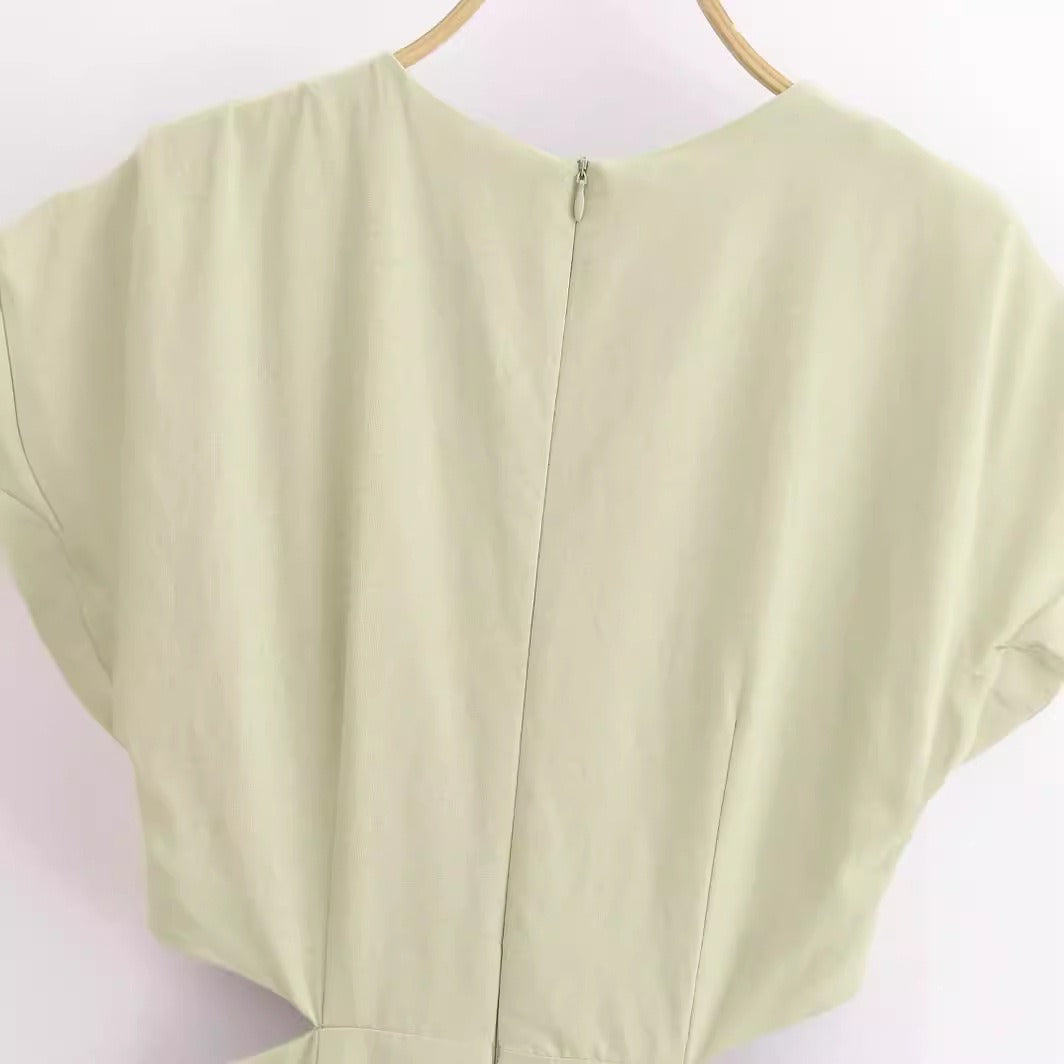 European and American fashion street fashion hollow design buckle dress