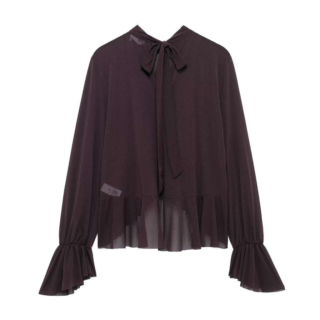 Fashion bow layered decorative shirt